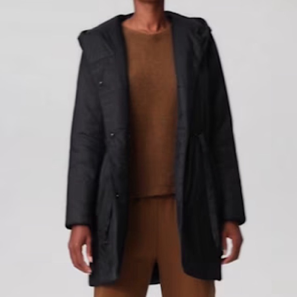 Eileen Fisher Hooded Puffer Coat Black
